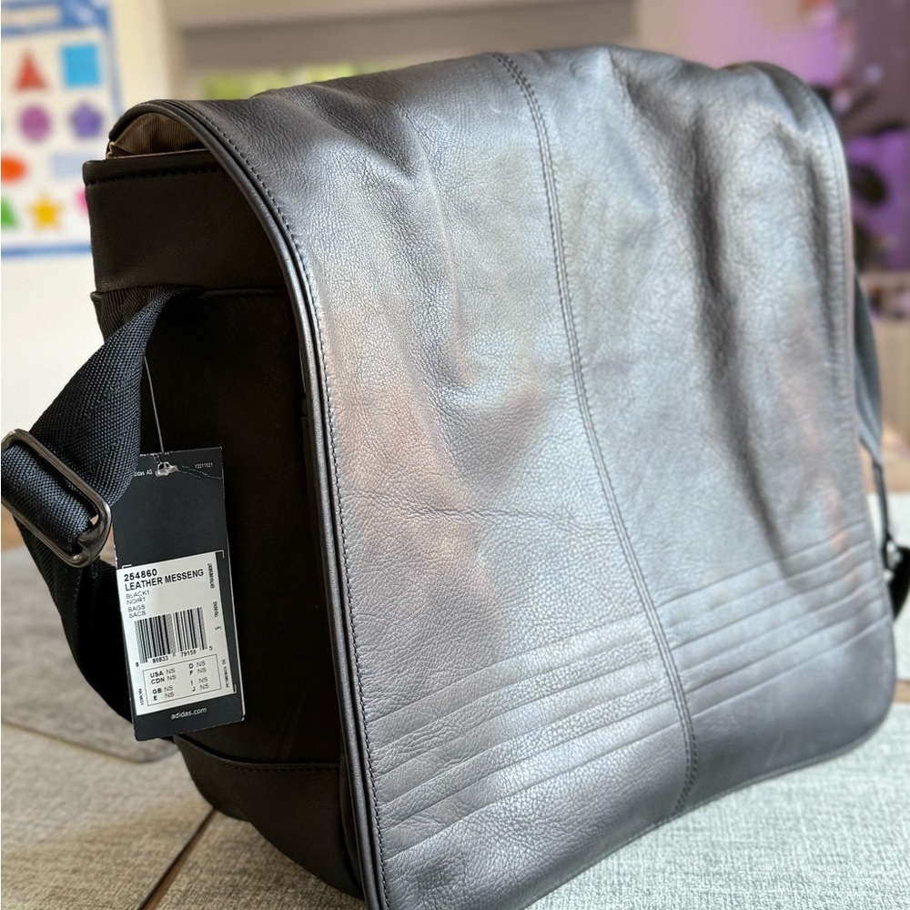 Black Leather Messenger Bag